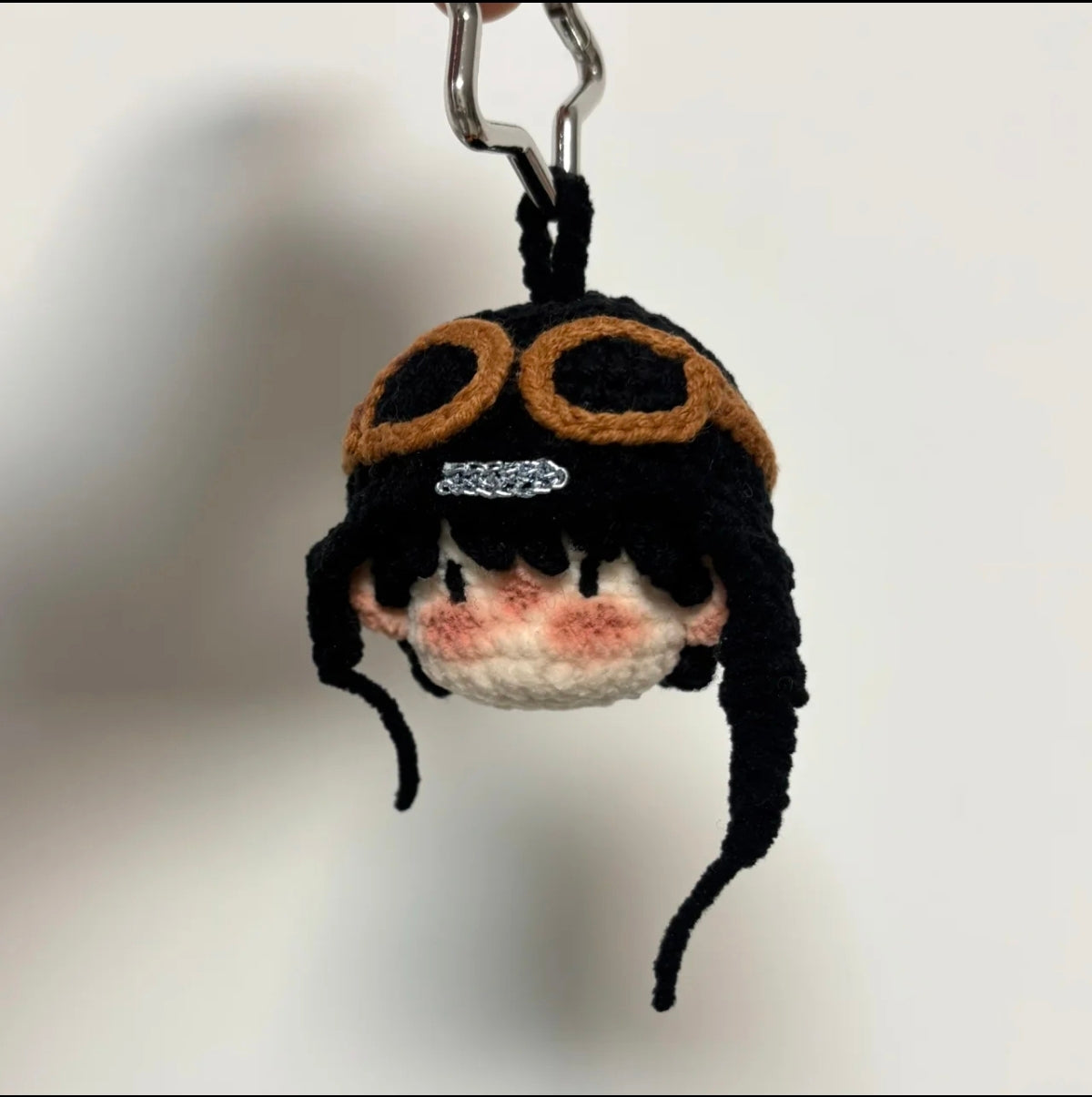 Zhang Yixing cartoon plush pilot cap keychain pendant cute bag accessory finished product
